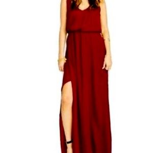 Show Me Your Mumu- Kendall Maxi Dress, Red Wine CrIsp Bridesmaid Dress, Small